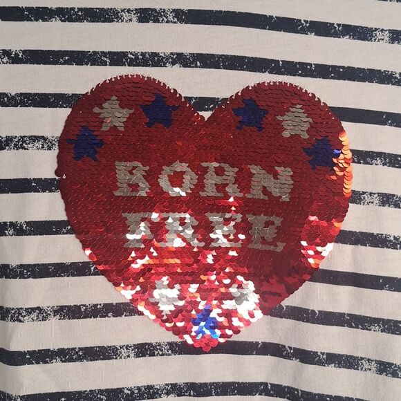 Born Free Striped Sequin Flip T-Shirt - Picture 2 of 5